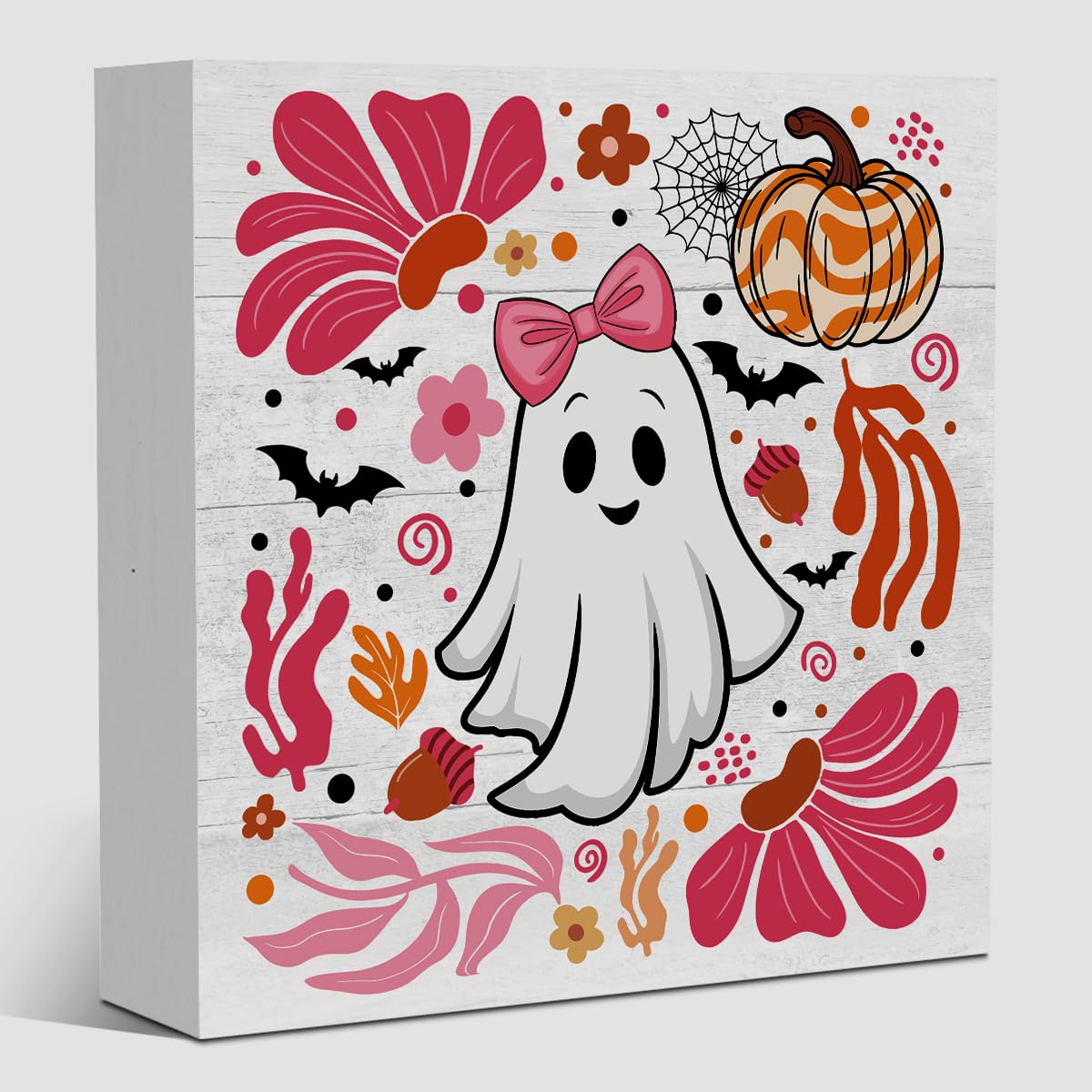 Cute Halloween Decor, Happy Halloween Dog Decorations, Spooky Ghost Decor for Home Office, Spider Webs Scary Decorations 5 x 5 inches A11